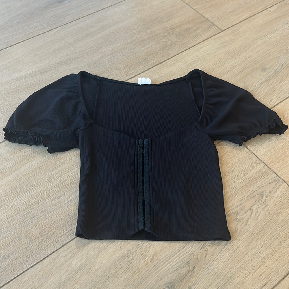 Aritzia Wilfred free black corset top